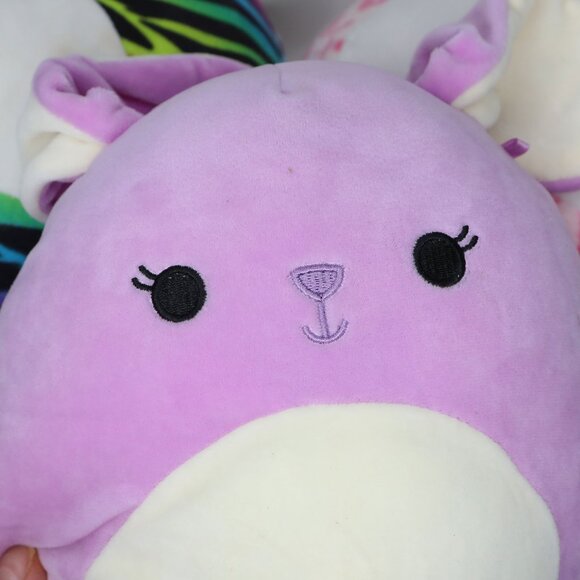 LOT of 4 Squishmallows Stuffed Toys Zebra Bunny Cheetah Penguin Set Stuffies - Picture 7 of 14